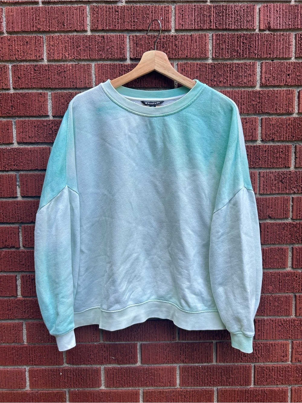 Whistles Oversized Tie Dye Sweatshirt Mint Green Blue Boxy Women’s Pullover